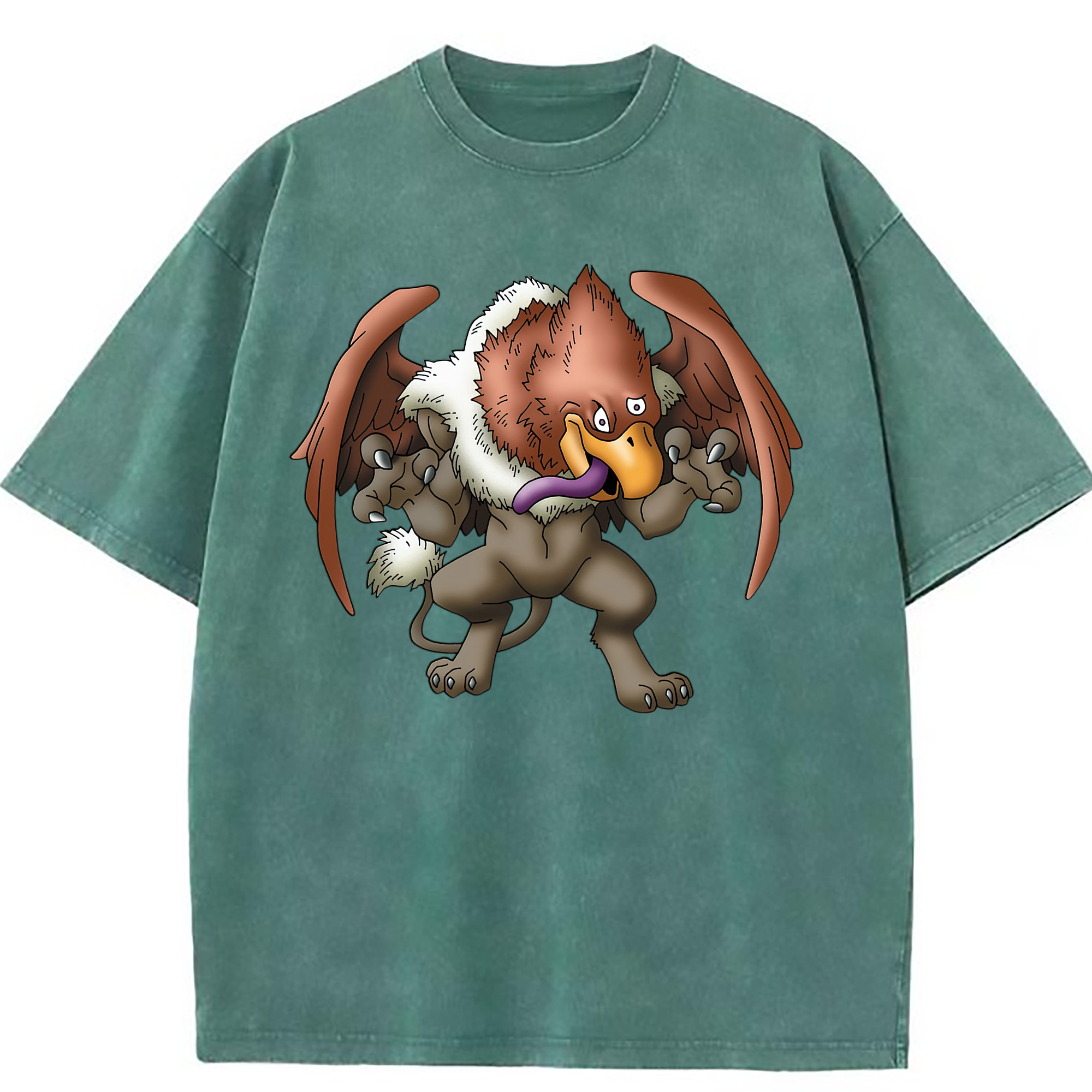 （画像用） ドラゴンクエスト Doragon Kuesuto Dragon Quest 綿100% ヴィンテージ風 半袖Tシャツ（フロントプリント）